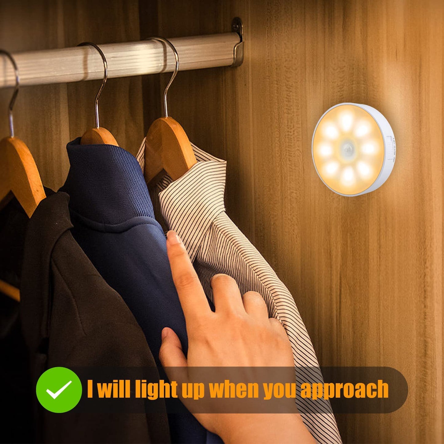 Wireless LED Motion Detector Lamp™  USB Rechargeable Light for Home