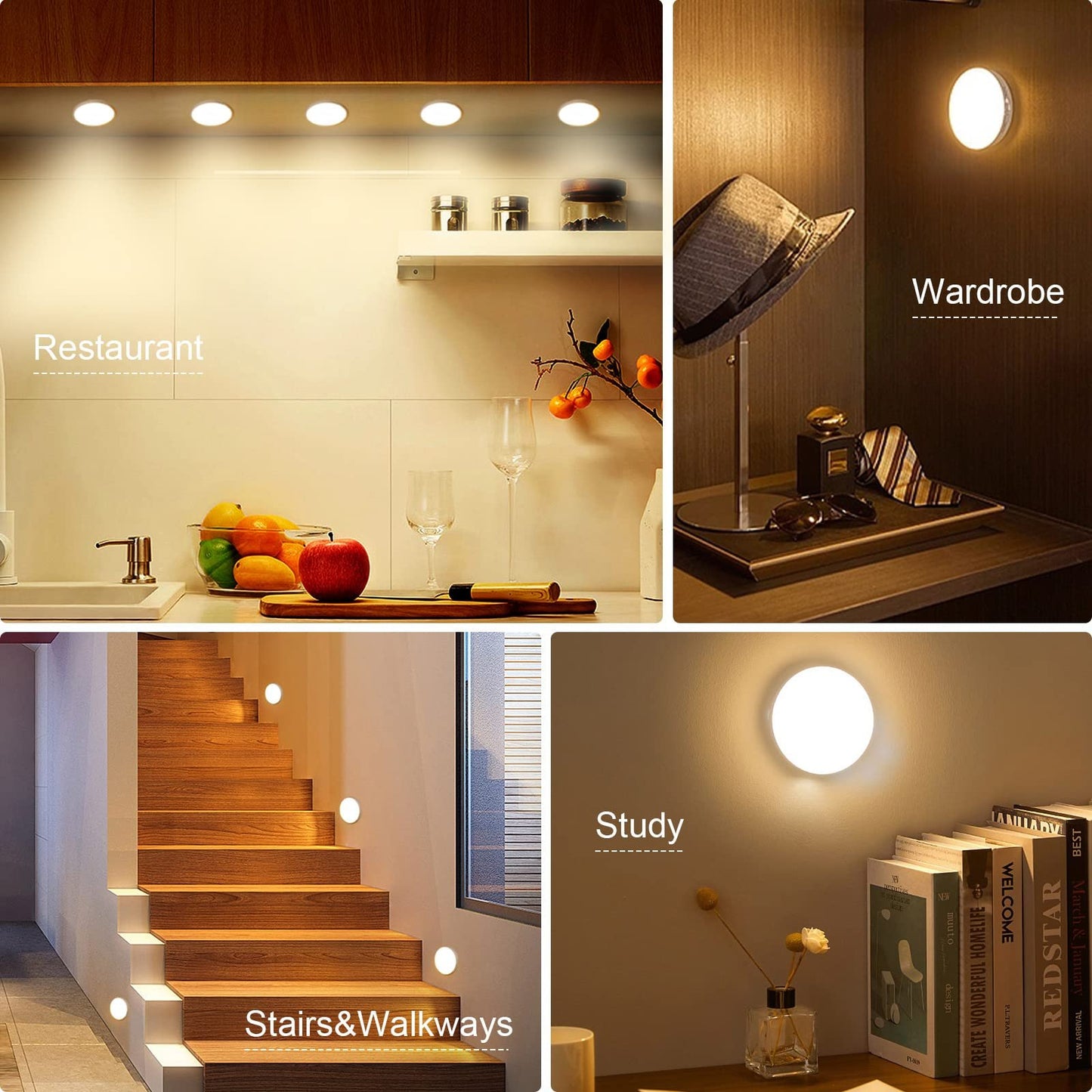 Wireless LED Motion Detector Lamp™  USB Rechargeable Light for Home